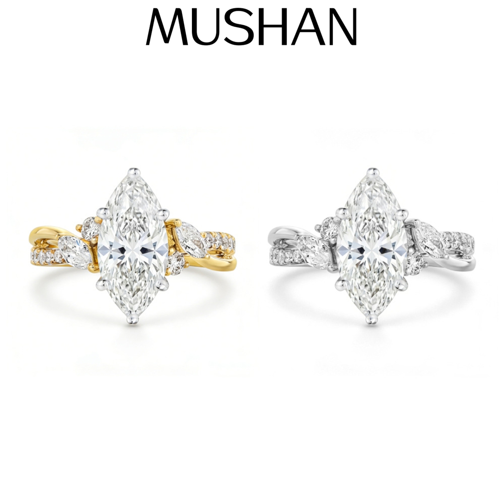Moissanite Ring - Anello in Argento Sterling 925 Personalizzato