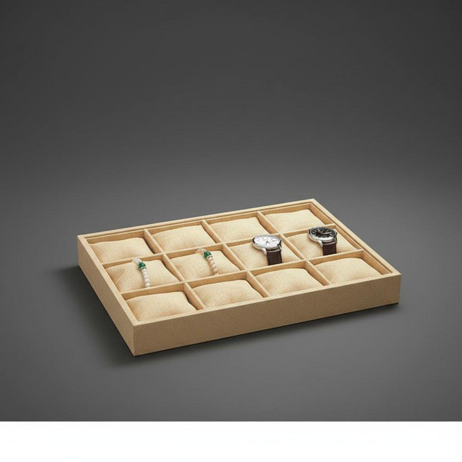 Jewelry Box Watches Bracelets - Portagioie in Tessuto di Lino, Scatola