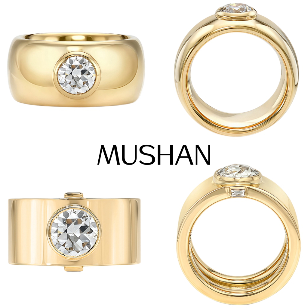 Moissanite Ring - MUSHAN Gioielli Personalizzati, Anello in Argento