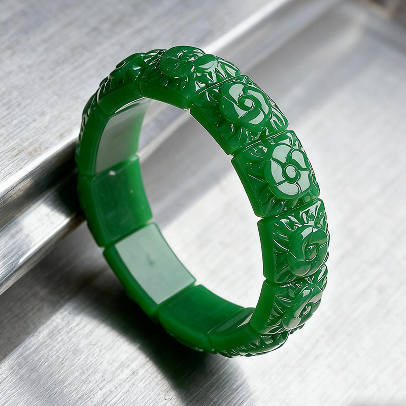 Luxury Gifts Jewelry & Watches Namfleg Mostar - Bracciale con fiore di giada reale,