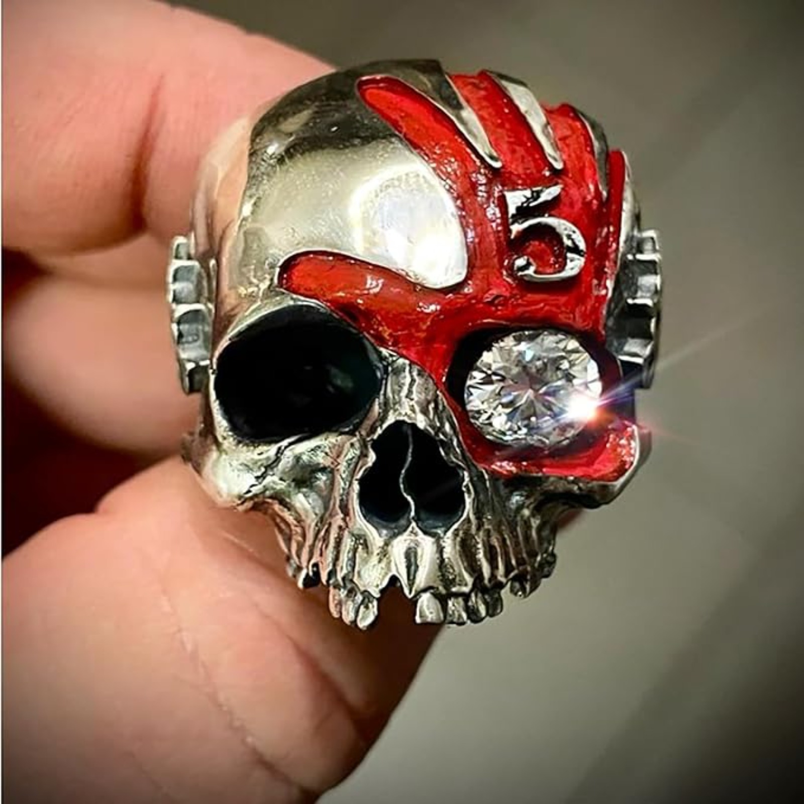 Gothic Skull Ring - Anello Teschio a Cinque Dita, Anello