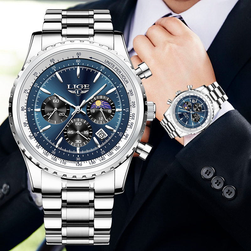 LIGE Brand Luxury Quartz Man W - Jewelry Inspired Watches recensione e prezzo