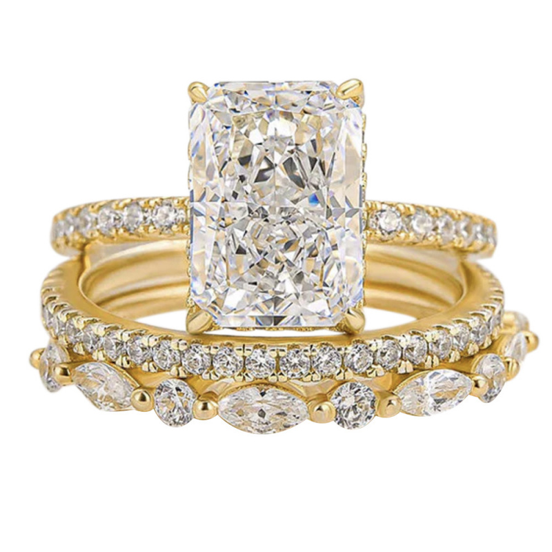 Set di Anelli in Argento Sterl - Moissanite Ring recensione e prezzo