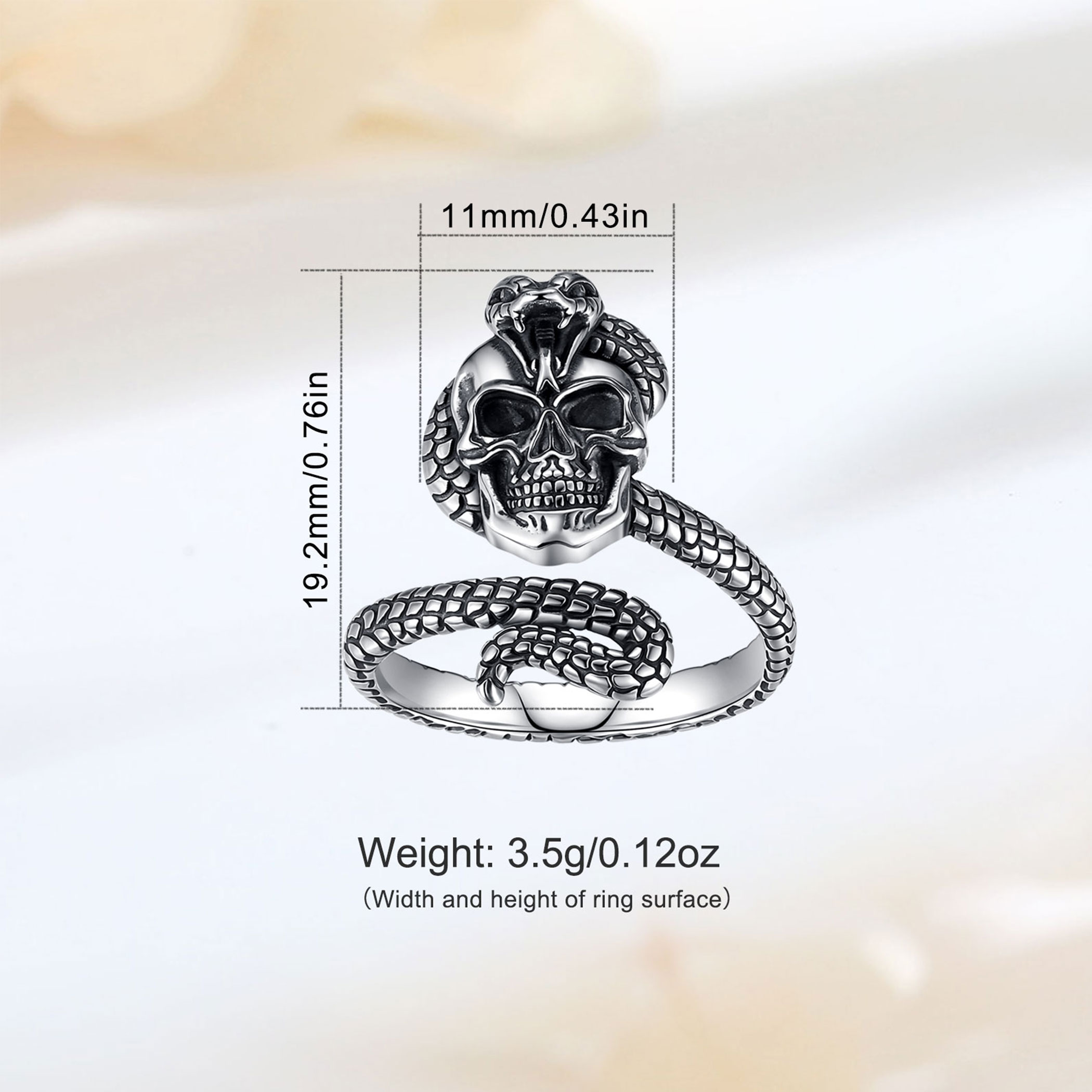 Anello Regolabile Eudora in Ar - Gothic Skull Ring recensione e prezzo