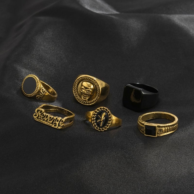 Set 6 pezzi/set anelli in meta - Gothic Skull Ring recensione e prezzo
