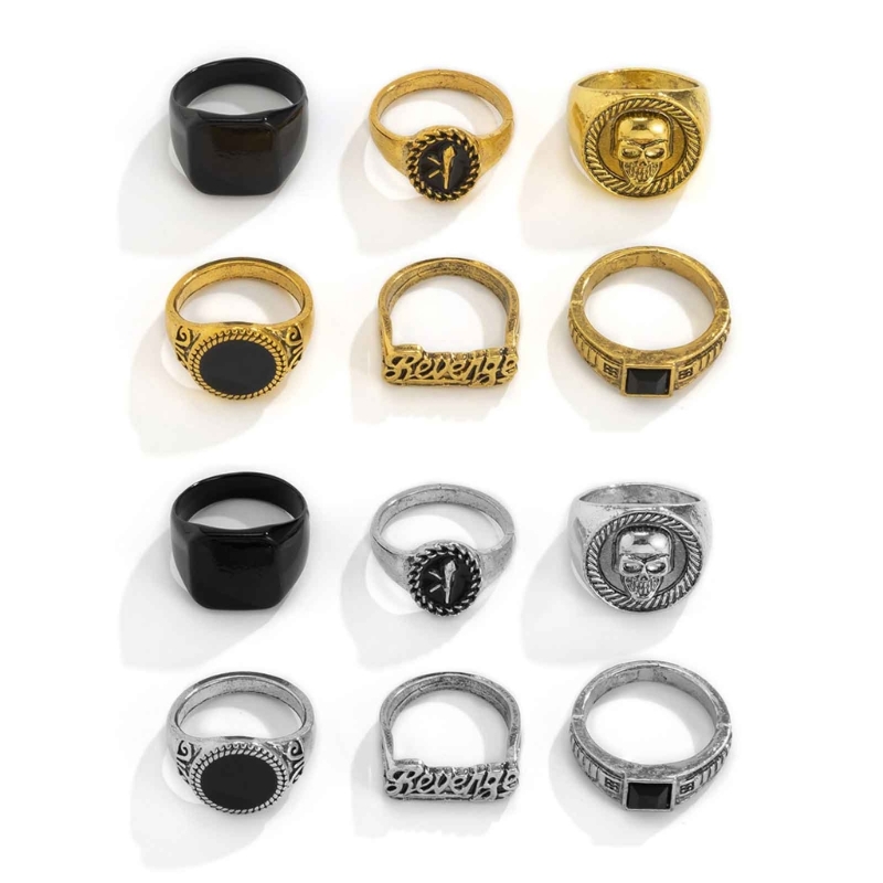 Set 6 pezzi/set anelli in meta - Gothic Skull Ring recensione e prezzo