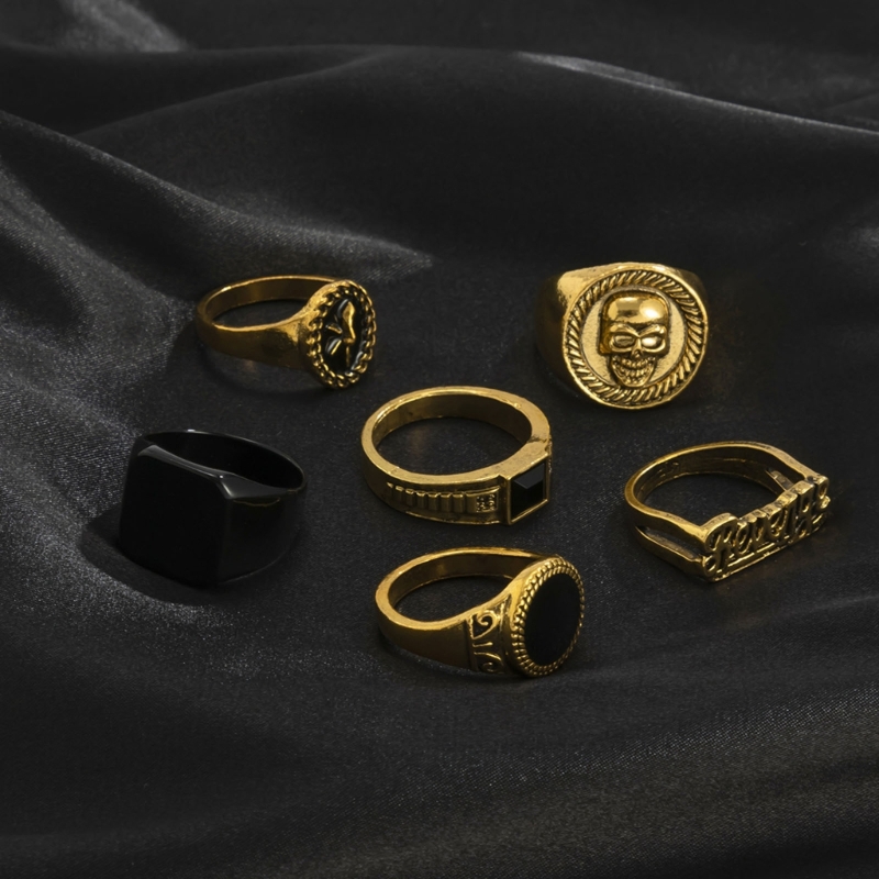 Set 6 pezzi/set anelli in meta - Gothic Skull Ring recensione e prezzo