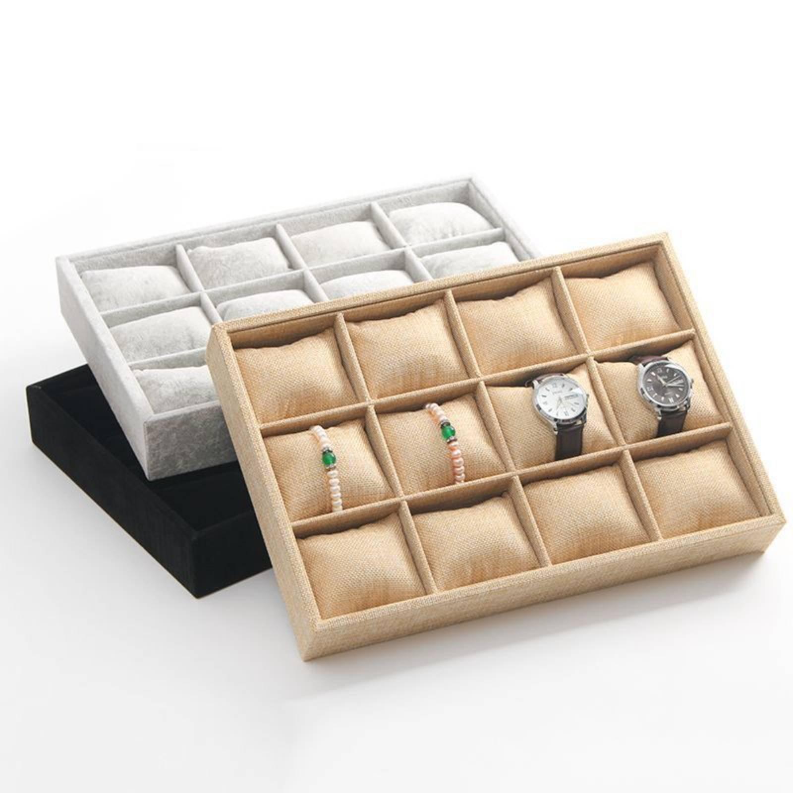 Portagioie in Tessuto di Lino, - Jewelry Box Watches Bracelets recensione e prezzo