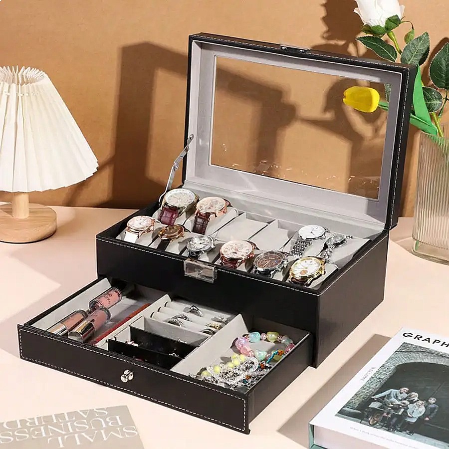 Scatola per orologi con 12 sco - Watch Display Box recensione e prezzo